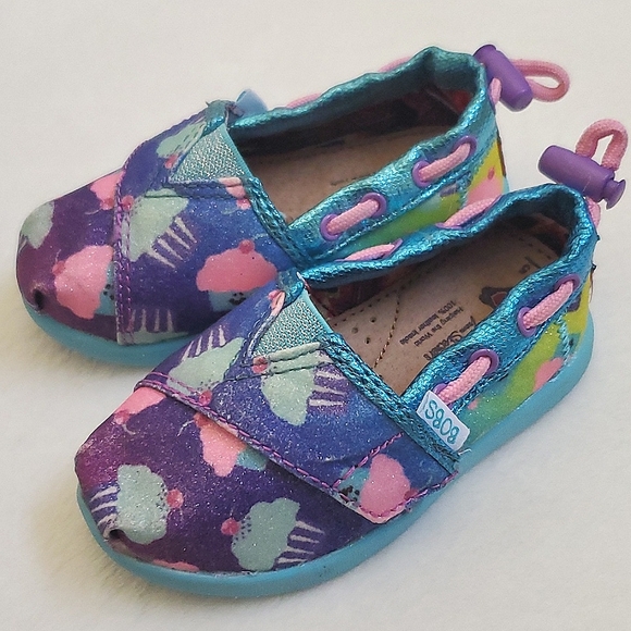 Lil Bobs from Skechers Multicolor Canvas Shoes Baby Toddler Girl Size T5 - Picture 1 of 11